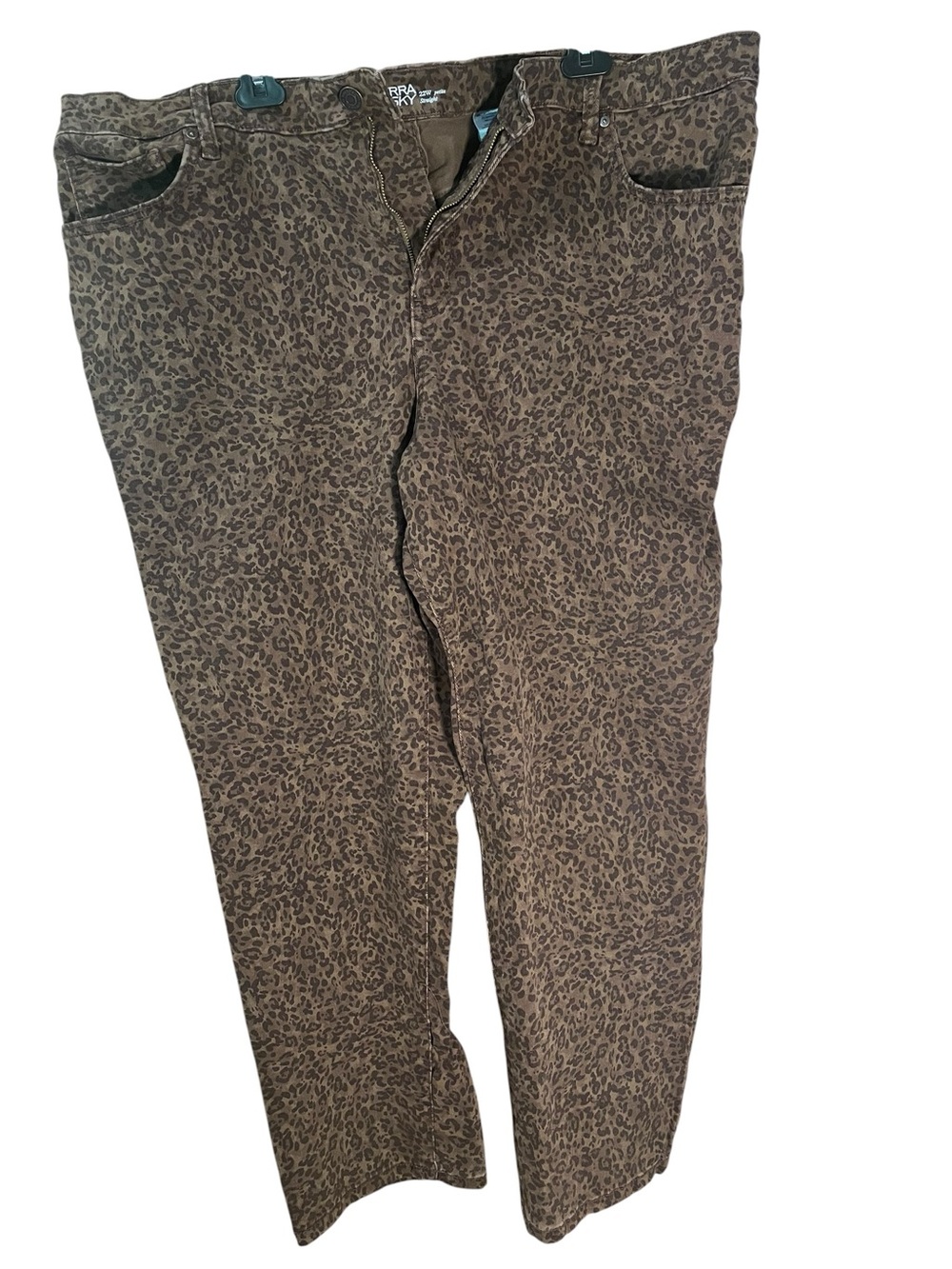 Terra & Sky Brown Leopard Print Straight Jeans